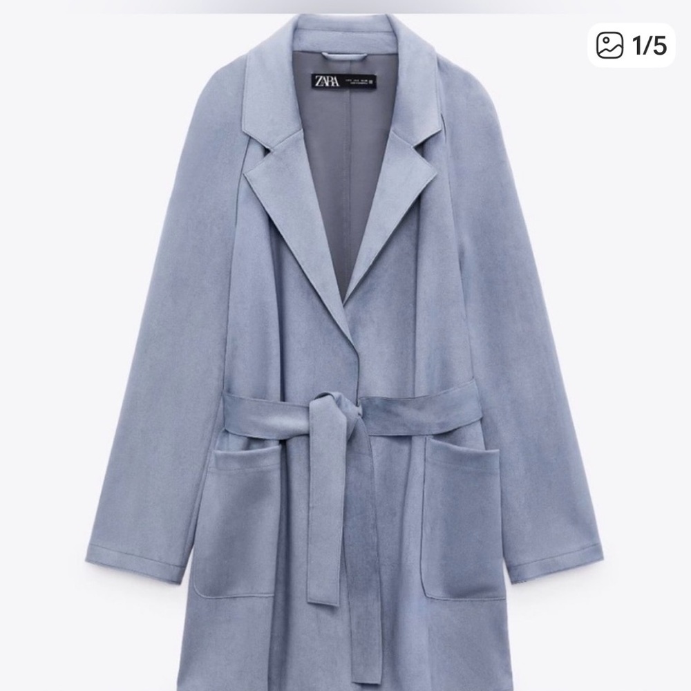 Zara Women's Soft Blue Trench Coat